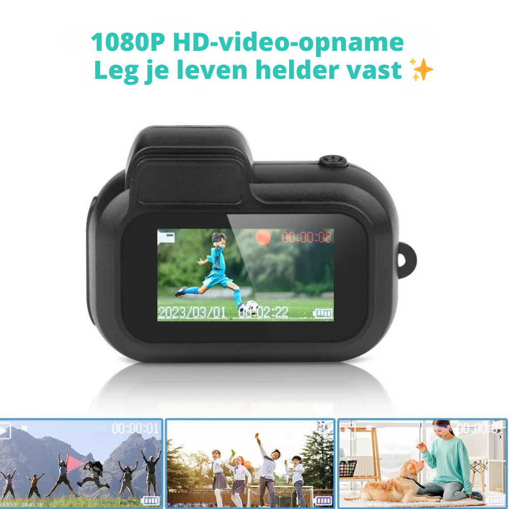 Mini Camera 1080P – Draagbare Retro Videorecorder met 0.96" Scherm, Ondersteunt TF-kaart