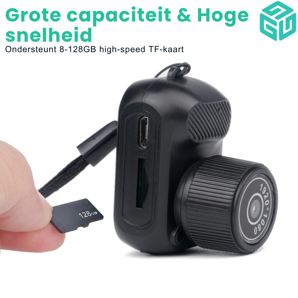 Mini Camera 1080P – Draagbare Retro Videorecorder met 0.96" Scherm, Ondersteunt TF-kaart