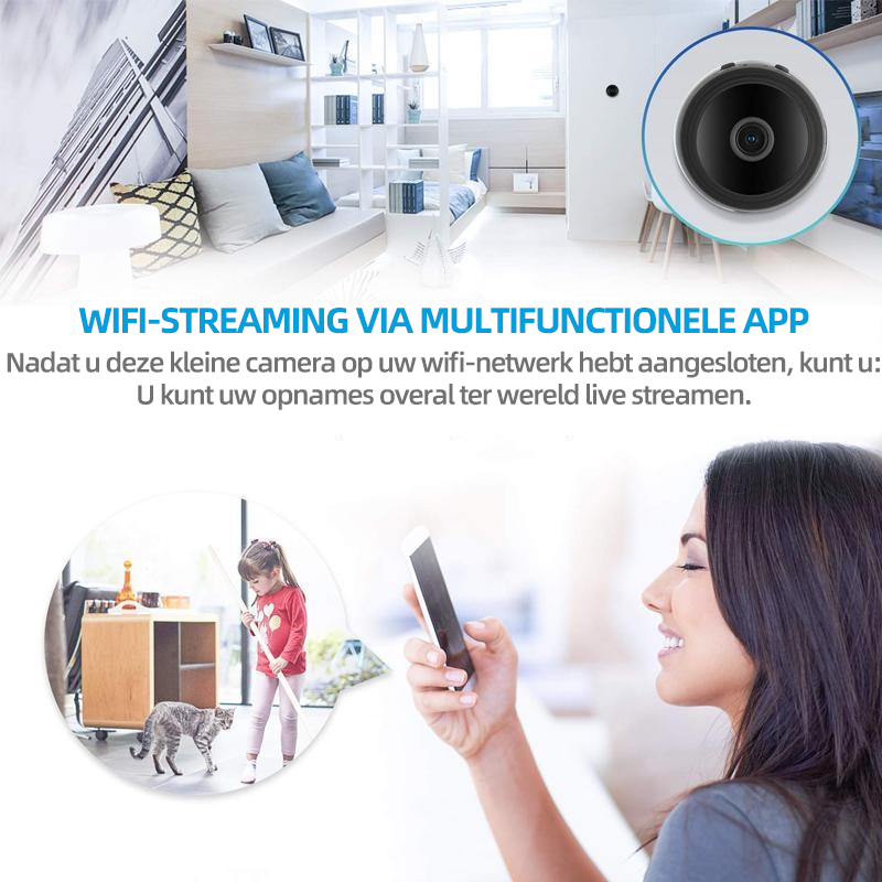 SmartCam Pro™ | 1080p Wifi Draadloze Mini Camera met Audio/Spraak